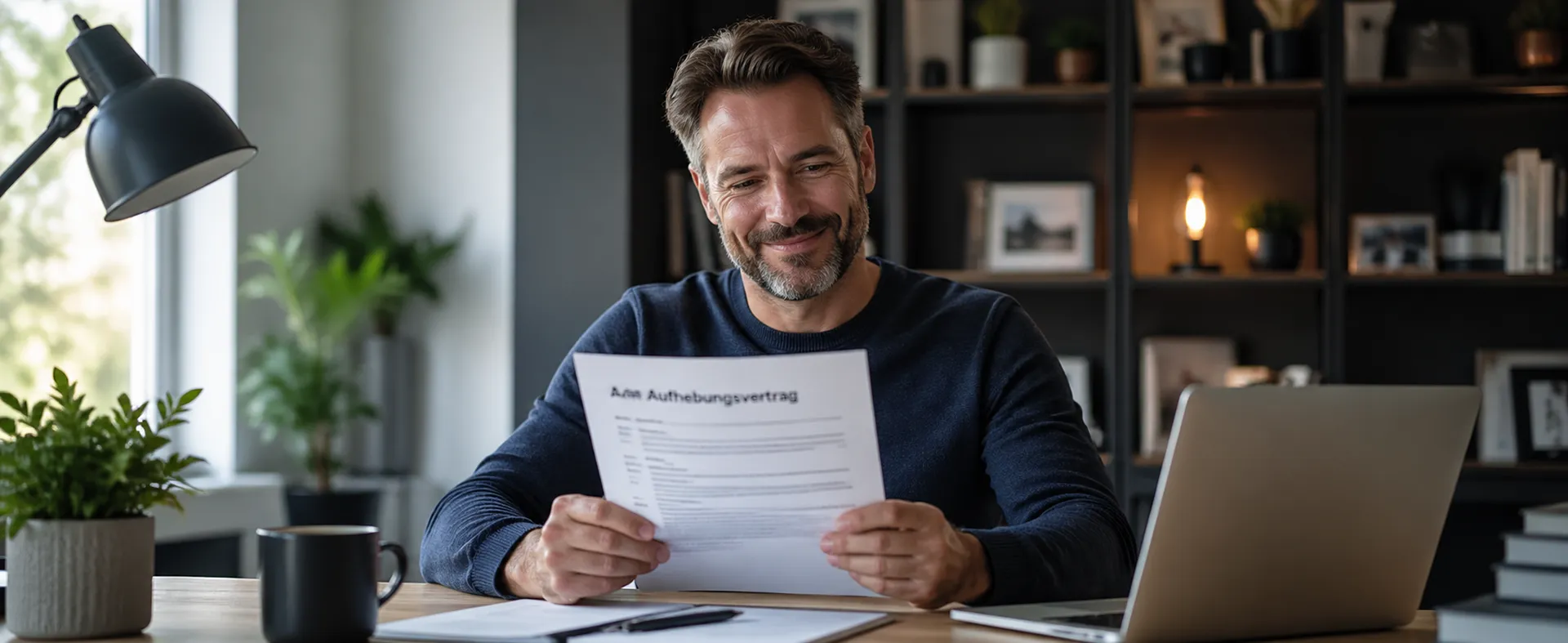 Arbeitnehmer bleibt trotz arbeitsrechtlicher Unterlagen entspannt – Symbolbild für Beratung im Arbeitsrecht Mainz